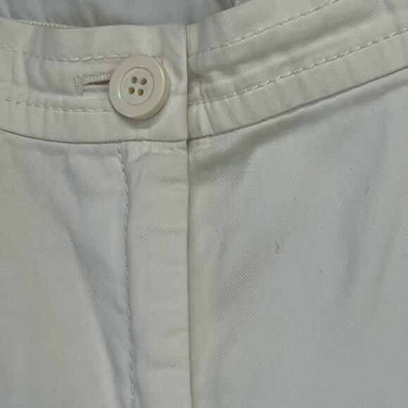 Escada Sport Trouser Pants L White Cotton Blend Straight Nautical Preppy Classic - Picture 4 of 14
